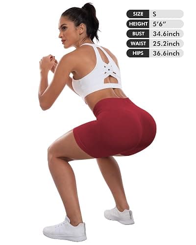 ATHVOTAR Workout Gym Shorts Women, High Waisted Seamless Butt Lifting Scrunch Butt Sports Shorts thumbnail 6