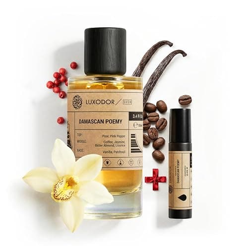Luxodor Inspired by Y S.L's B.lack O.pium 3.4 fl. oz (100ml) Damascus Poemy with Pheromone Roll-On Oil 10 ml | Women’s Dupes Fragrances | Long Lasting Perfume Vanilla for Women | Womens Perfume - Image 1