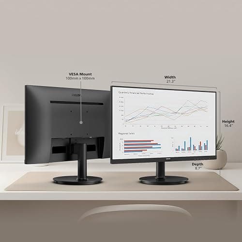 Philips 24 Inch Computer Monitor FHD 100Hz VA VESA Flicker-Free, 241V8LB | 1920×1080 LED Monitor, 4ms GtG, Adaptive Sync, HDMI 1.4, Tilt Adjust, Low Blue Light, 4yr Advance Replacement Warranty thumbnail 7