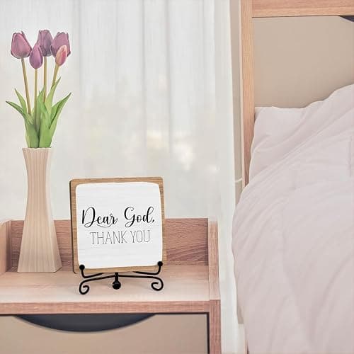 Home Decor, Farmhouse Shelf Table Decor, Christian Office Home Décor Accents For Living Room Mantle Coffee Bar Bookshelf Kitchen Entryway (B20) thumbnail 4