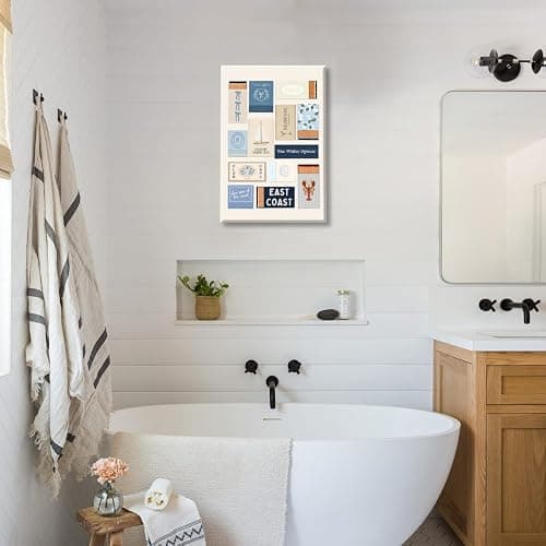 Beach Wall Art Blue Matchbook Collage Poster Grandmillennial Canvas Print Art Posters Preppy East Coast Aesthetic for Coastal Cowgirl Room Decor 8x12inch Unframed thumbnail 8