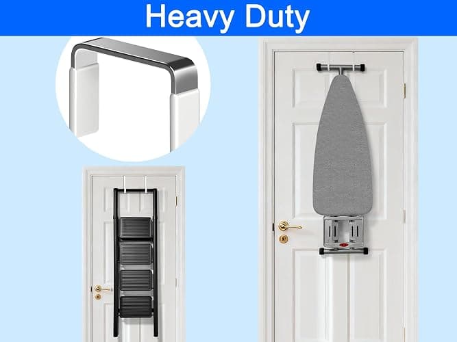 Mars-Rock Over Door Hooks w/Plastic Coat I: WT 5.5" Fit 0.5" to 2" Door 4Pcs thumbnail 5