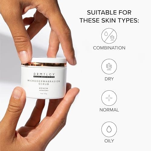DRMTLGY Microdermabrasion Facial Scrub and Face Mask. Non-Abrasive Face Exfoliator Improves Acne Scars, Blackheads, Pore Size, and Skin Texture. 2 oz thumbnail 4
