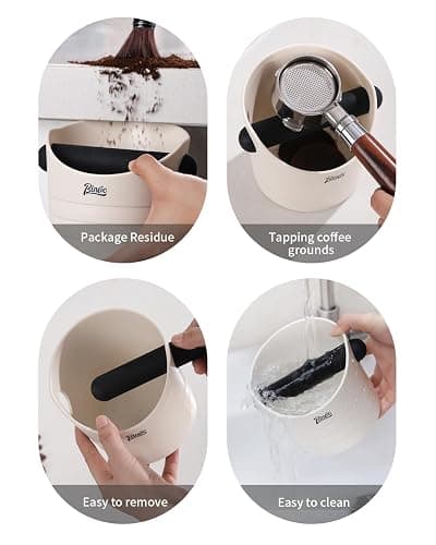 Bincoo Small Coffee Knock Box 4.5 Inch - Espresso Knock Box Accessories for Coffee Grounds Container - Multifunctional, Suitable for Home & Bar.(Off-white) thumbnail 6