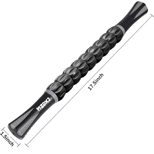 MZDXJ Muscle Roller Massage Roller Stick- Deep Tissue Fascia Blaster for Myofascial Pain Relief, Lymphatic Drainage & Body Sculpting, Handheld Physical Therapy & Recovery Tool (Gray Black-) thumbnail 2