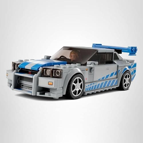 LEGO Speed Champions 2 Fast 2 Furious Nissan Skyline GT-R (R34), Race Car Toy Model Building Kit, Collectible with Racer Minifigure, 2023 Set for Kids, Boys and Girls Ages 9 and Up 76917 thumbnail 7