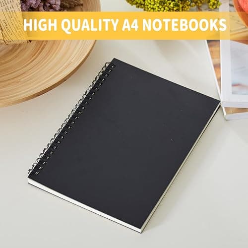 BoAn Spiral Notebooks Journal 8.5” x 11”, 2 Pack A4 Large Note Book for Women & Men, The Notebook for Work Note Taking Journals Sketch Book 76 Pages / 38 Sheets sketchbook Soft Cover Black Paper thumbnail 5