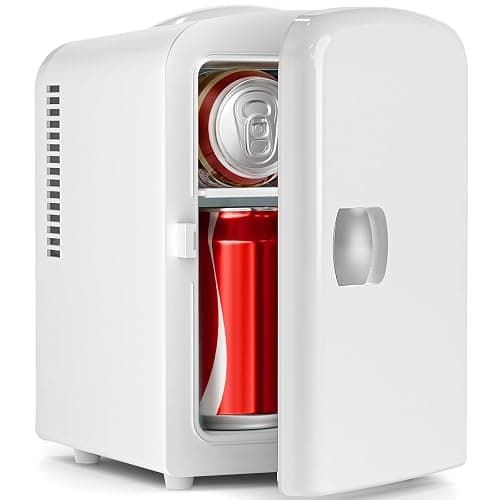 Electactic Compact Refrigerator, Portable Mini Fridge, Skin Care 4L Capacity/6 Cans, for Bedroom, Car, Office & Dorm, Small Cooler for Cosmetics, Beverage and Food, White - Image 1