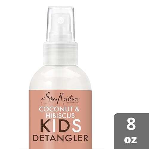 Shea Moisture Hair Care, Coconut & Hibiscus Kids Extra Moisturizing Detangler, Anti-Frizz, Moisture & Shine for Thick, Wavy, Unruly, Curly Hair, Spray On & Leave-In, 8 Fl Oz - Image 1