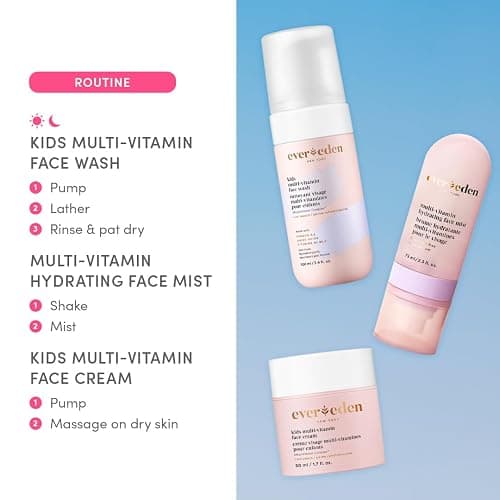 Evereden Kids Multi-Vitamin Hydrating Face Mist | Nourishing Face Spray, Preppy Skincare Essential for Ages 6+ | Clean Formula Safe for Sensitive Skin | Multi-Vitamin Complex, Peach & Mango Juice thumbnail 8
