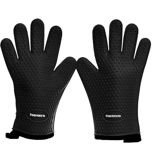 KITCHEN PERFECTION Silicone Smoker Oven Gloves -Extreme Heat Resistant BBQ Gloves -Handle Hot Food Right on Your Smoker Grill Fryer Pit|Waterproof Oven Mitts Grill Gloves |Superior Value Set+3 Bonuses - Image 1