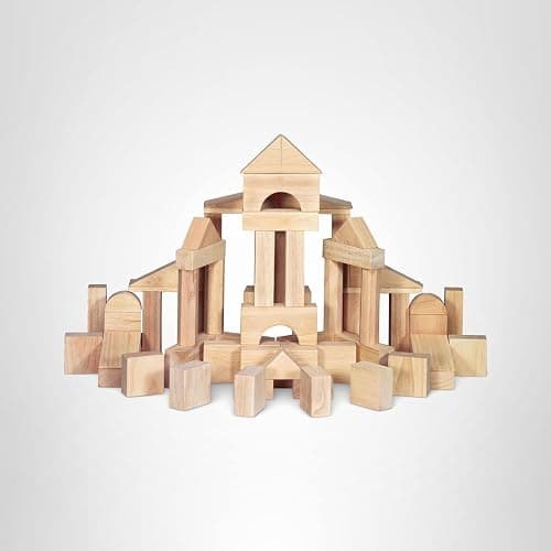 Melissa & Doug Standard Unit Solid-Wood Building Blocks With Wooden Storage Tray (60 pcs) thumbnail 11