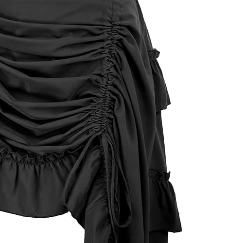 Xiaojmake Women Medieval Renaissance Dress Ruffled Pirate Skirt High Low Steampunk Gothic Maxi Skirts Victorian Ruffled Skirt thumbnail 8