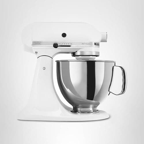 KitchenAid Artisan Series 5 Quart Tilt Head Stand Mixer with Pouring Shield KSM150PS, White thumbnail 6