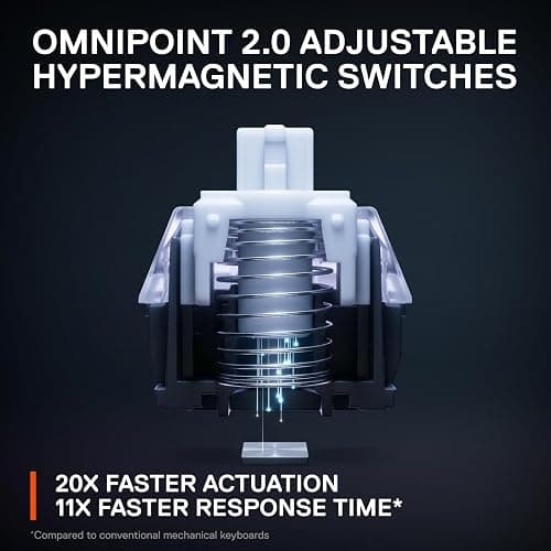 SteelSeries Apex Pro Mini Wireless Keyboard - 60% Design - OmniPoint 2.0 - Quantum 2.0 Wireless - Double Shot PBT Keycaps - Black thumbnail 3