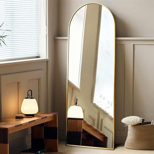 AyeWish Arched Mirror - Full Length, Standing or Wall Mounted, 58"18", Aluminum Frame - Gold thumbnail 3