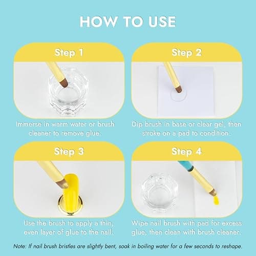 Finea Nail Art Brushes and Dotting Tools 6pcs Set for Gel Polish Gold Blue | Flat, Round, Thin Liner, French Tip, Small Detail Painting, 3D Acrylic Flower Brushes for Builder Gel Polygel Paint Design thumbnail 6