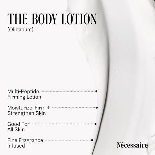 Nécessaire The Body Lotion with Pump – Olibanum Scented Body Moisturizer with Peptides, Niacinamide, Vitamins C/E & Omega 6/9 – Firming Daily Hydration – Dermatologist-Tested, Vegan – 15.2 oz thumbnail 3