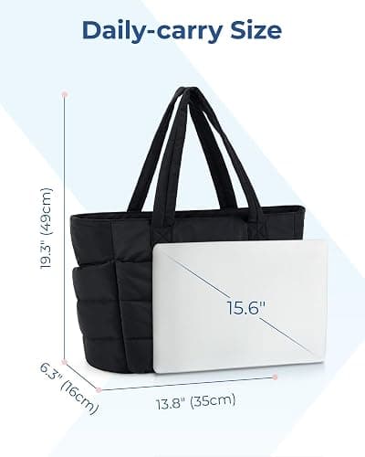 BAGSMART Tote Bag for Women, Lightweight Puffy Tote Bag for Travel, Work, Beach, Gym, Shop thumbnail 7