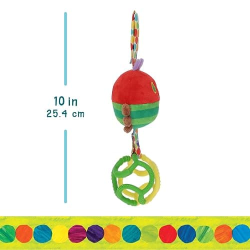 Eric Carle Very Hungry Caterpillar Chime Toy with Silicone Gummi Ogobolli – Makes Sound When Shaken and Great for Teething – Hanging Loop for On The Go thumbnail 2