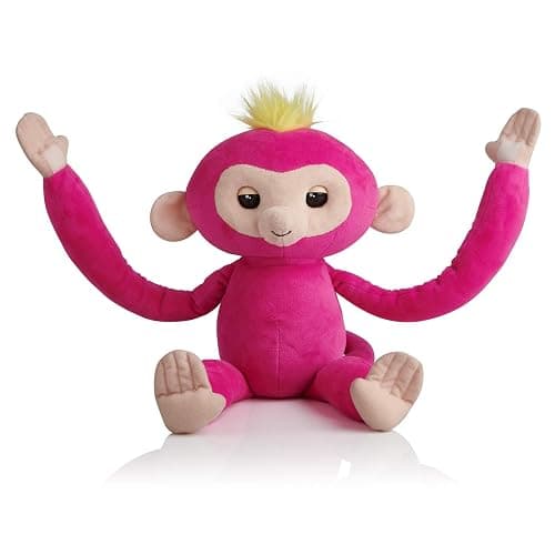 Fingerlings HUGS - Bella (Pink) - Advanced Interactive Plush Baby Monkey Pet - by WowWee thumbnail 5