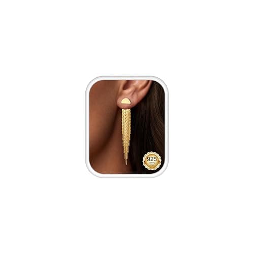 LOLIAS Hypoallergenic Long Tassel Gold Dangle Earrings for Women Trendy | Gold Plated Drop Earrings Surgical Steel S925 Sterling Silver Post Pearl Statement Earrings for Wedding Prom Jewelry - Image 1