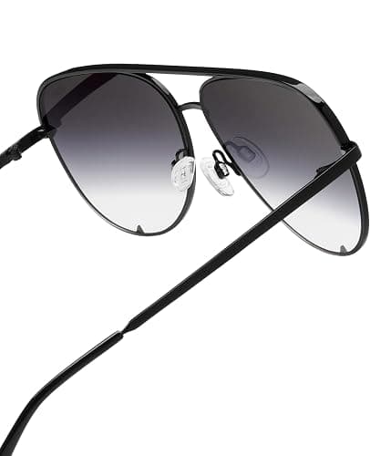 Quay - Sunglasses For Men & Women, Oversized Aviator Shades, UV Protected Lenses (High Key Large, Black/Fade) thumbnail 5