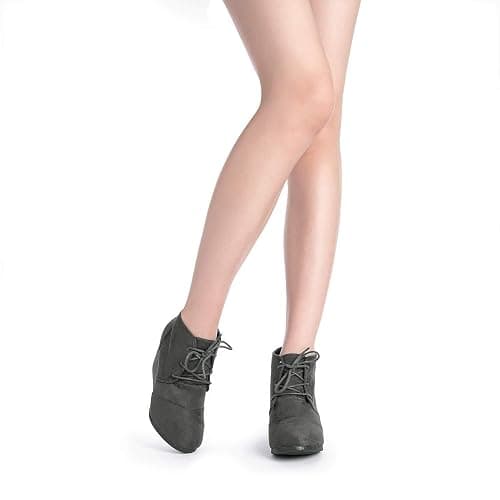 DREAM PAIRS Women's Wedge Boots Casual Fashion Lace Up Low Heel Ankle Booties Shoes thumbnail 6