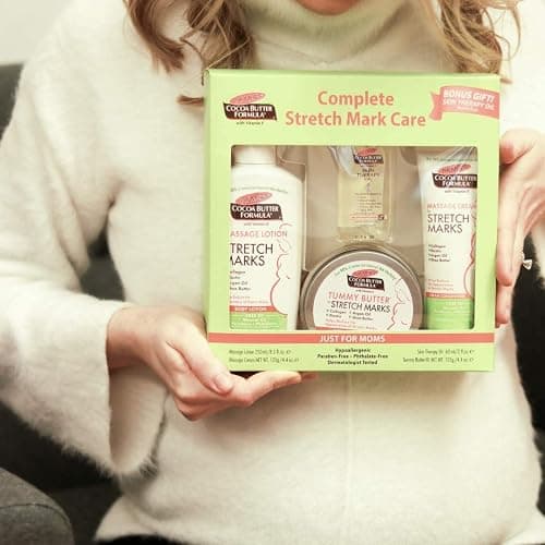 Palmer's Cocoa Butter Formula Pregnancy Skin Care Kit for Stretch Marks and Scars, Dermatologist Approved, Gift for Mom to Be, 4 Piece Full Size Set thumbnail 5