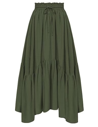 Scarlet Darkness Maxi Skirts for Women High Waist Renaissance Skirt Long Skirt with Pockets - Image 1