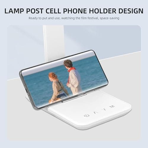 Carehabi LED Desk Lamp, Dimmable Table Lamp, LED Table Lamp with 5 Colours and 5 Brightness Levels, Reading Light with USB Charging Port, Touch Control for Children, Bedroom, Reading, Offices thumbnail 6