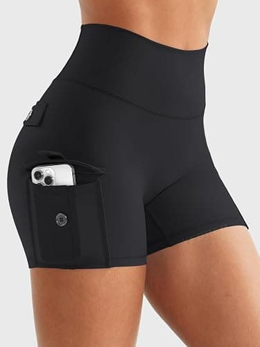 YEOREO CoreFlex Women Workout Shorts | Cargo Pockets, Hidden Scrunch, No Front Seam, Biker Shorts, 3.6"/ 4.5" thumbnail 3