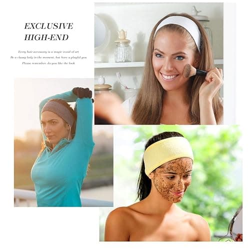 LADES Spa Facial Headband for Women – Soft Terry Cloth with Adjustable Hook and Loop, Comfortable & Secure Fit for Skincare, Makeup, Face Washing thumbnail 6