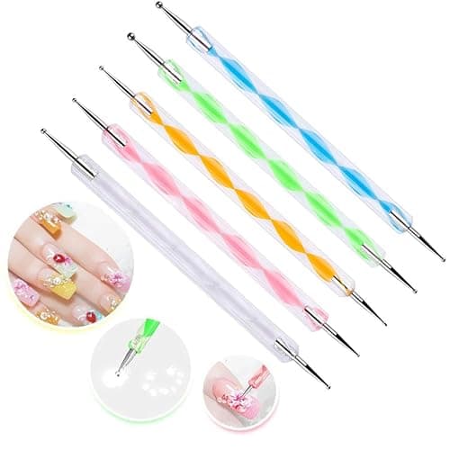5 pc 2 Way Dotting Pen Tool Nail Art Tip Dot Paint Manicure kit (5PC) - Image 1