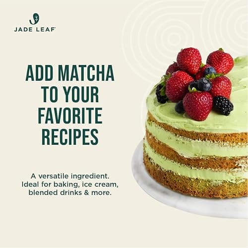 Jade Leaf Matcha Organic Premium Ceremonial Grade Matcha Green Tea Powder - Japanese - Culinary, Ingredient, Ceremonial Barista Teahouse, Latte, Collagen, 3.53 Ounce (Pack of 1), Culinary thumbnail 5