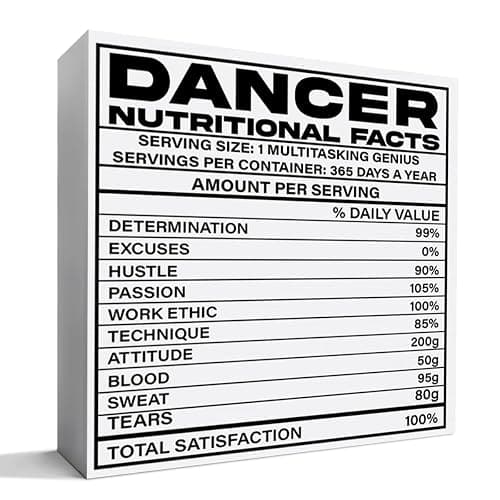 Dancer Gifts for Girls Women, Dancing Gift Dance Lover Dancer Dance Instructors Dance Teacher Christmas Birthday Teacher's Day Gift, Dancer Nutritional Facts, Wooden Box Sign Desk Decor - Image 1