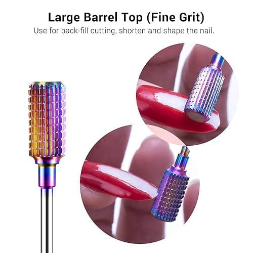 MelodySusie Nagelfräser Bits Set, 7Stk Wolframkarbid Diamant Bits für Acrylnägel Poly Gel Nagelhaut entfernen, 3/32'' Professionelle Nagelbits für Nagelfräser Efeil (Bunt) thumbnail 4