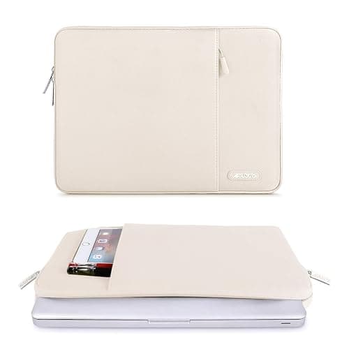 MOSISO Laptop Case 13.3 inch, 13-13.3 inch Laptop Sleeve Compatible with MacBook Air/Pro 13/Pro 14 M5 M4 M3 M2 M1, HP Dell ASUS Lenovo,Polyester Vertical Computer Sleeve Bag with Pocket, Sand thumbnail 3