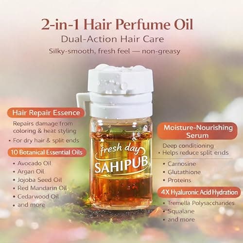 SAHIPUB Hair Perfume Oil for Women, 40 Portable Bottles Hair Oil with 10 Scents, Hair Fragrance Gift Set, 2-in-1 Leave-In Hair Serum for Frizzy Dry Hair, Lightweight Non-Greasy, Long-Lasting Scent thumbnail 5