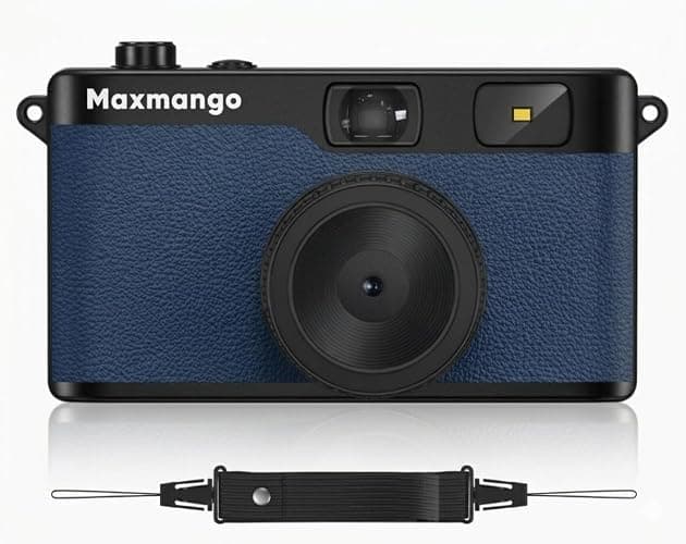Maxmango D53 Vintage Digital Camera - Screenless Vintage Camera Disposable Camera Replacement Includes 8GB SD Card-Blue - Image 1
