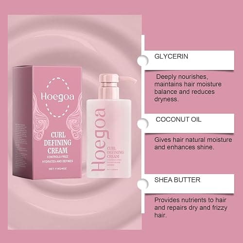 Curl Defining Cream Styling Volume Moisture Natural Shine Curl Styling Cream Anti-Frizz Bouncy Resilient Enhancer Styling Lotion Natural Wavy 114g thumbnail 5