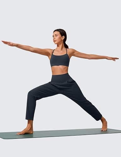 CRZ YOGA Butterlift Ankle Yoga Pants for Women 27" - 7/8 Tapered Front Pleated for Lounge Travel with Pockets thumbnail 3