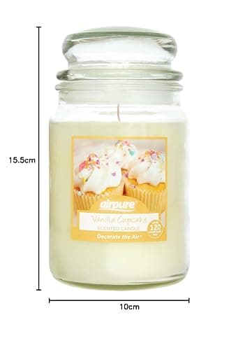 AIRPURE Large Candle Scented, Vanilla Cupcake Fragrance, 18oz Jar, 120 Hour Ornamental Candles, Fill The Room with a Warm and Homey Fragrance, for The Bedroom, Bathroom, Family Room of Office thumbnail 7