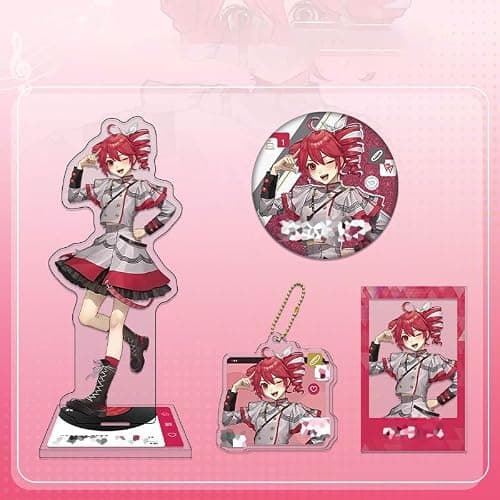 JUSONGKWCP KasaneTetos Cosplay Deko 8 Stück | Anime Figur Stand, Karte, Abzeichen, Anhänger| KasaneTetos Cosplay Zubehör Set thumbnail 4