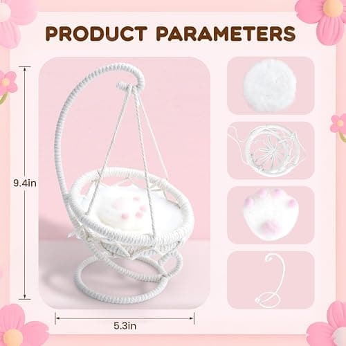 17Cm Doll Chair seat - Compatible with Labubu Doll Handmade Doll Furniture Accessories Chairs thumbnail 2