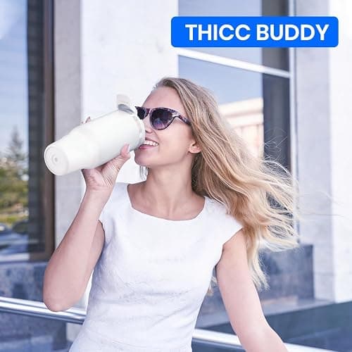 Frost Buddy Thicc Buddy - 40 oz Stainless Steel Vacuum Insulated Tumbler with Lid and Straw for Water - Travel Mug Cupholder Friendly - Gifts for Women Men Him Her (Ice Cream) thumbnail 2