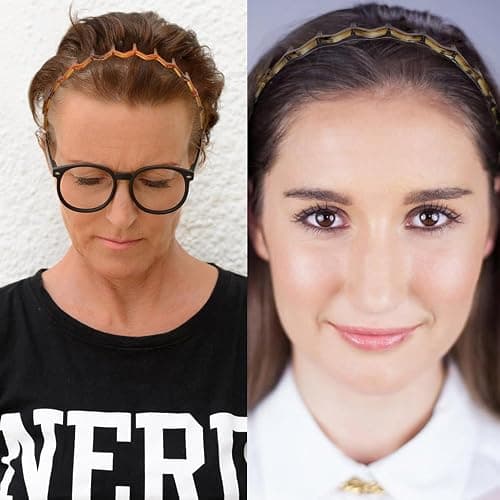 FASOTY Set of 3 Zig Zag Headbands Plastic Hair Bands Men Women Headbands Non Slip Sharks Tooth Hair Comb Headband 90s Wavy Headband with Teeth Black Brown Amber thumbnail 6