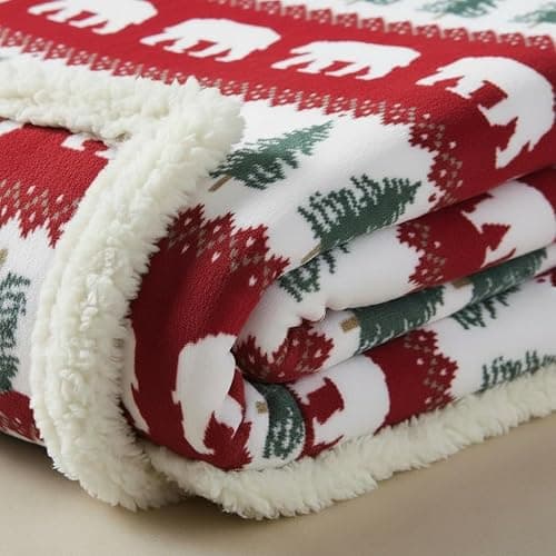 Eddie Bauer - Sherpa Throw Blanket for Couch 50x60 – Ultra Soft Reversible Fleece & Plush Sherpa Blanket, Warm Cozy Bear & Pine Cabin Throw for Sofa, Bed, Living Room Decor thumbnail 3