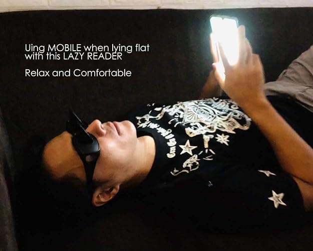 DS. DISTINCTIVE STYLE Lazy Readers Glasses Prism Glasses Lying Down Bed Horizontal Watching TV Reading Spectacles Horizontal Glasses - Black thumbnail 2