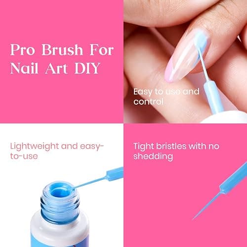 Beetles Pastel Gel Liner Nail Polish Set, 12 Colors Spring Sheer Pink Nude Blue Purple White Yellow Orange French Line Swirl Nail Art Gel Polish Soak Off Uv Lamp Manicure Gifts for Women thumbnail 8